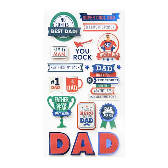 12 Pack: Dad Dimensional Stickers by Recollections™